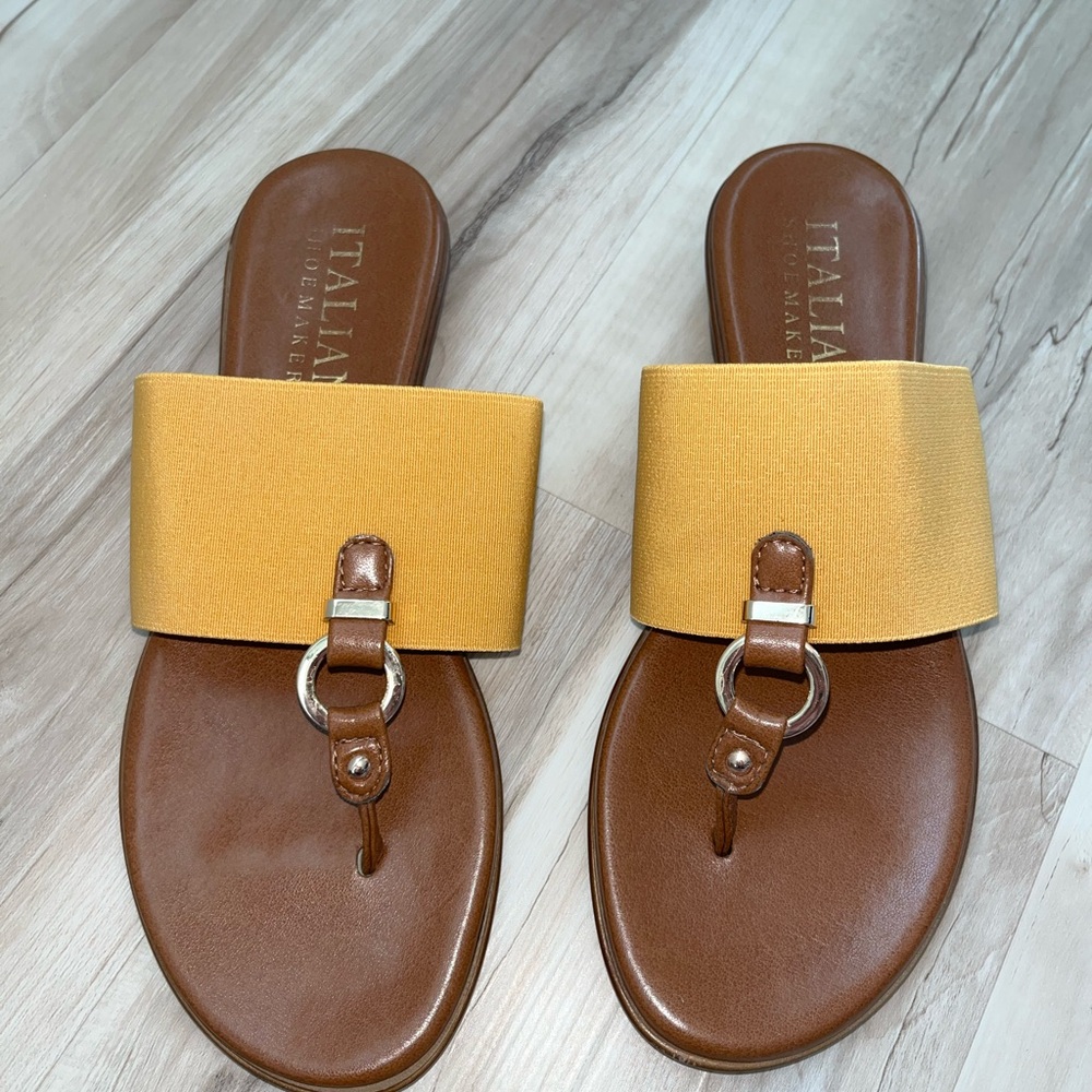 Italian Shoemakers Selah Sandal Mustard Thong Sandal 7.5 - Picture 7 of 9